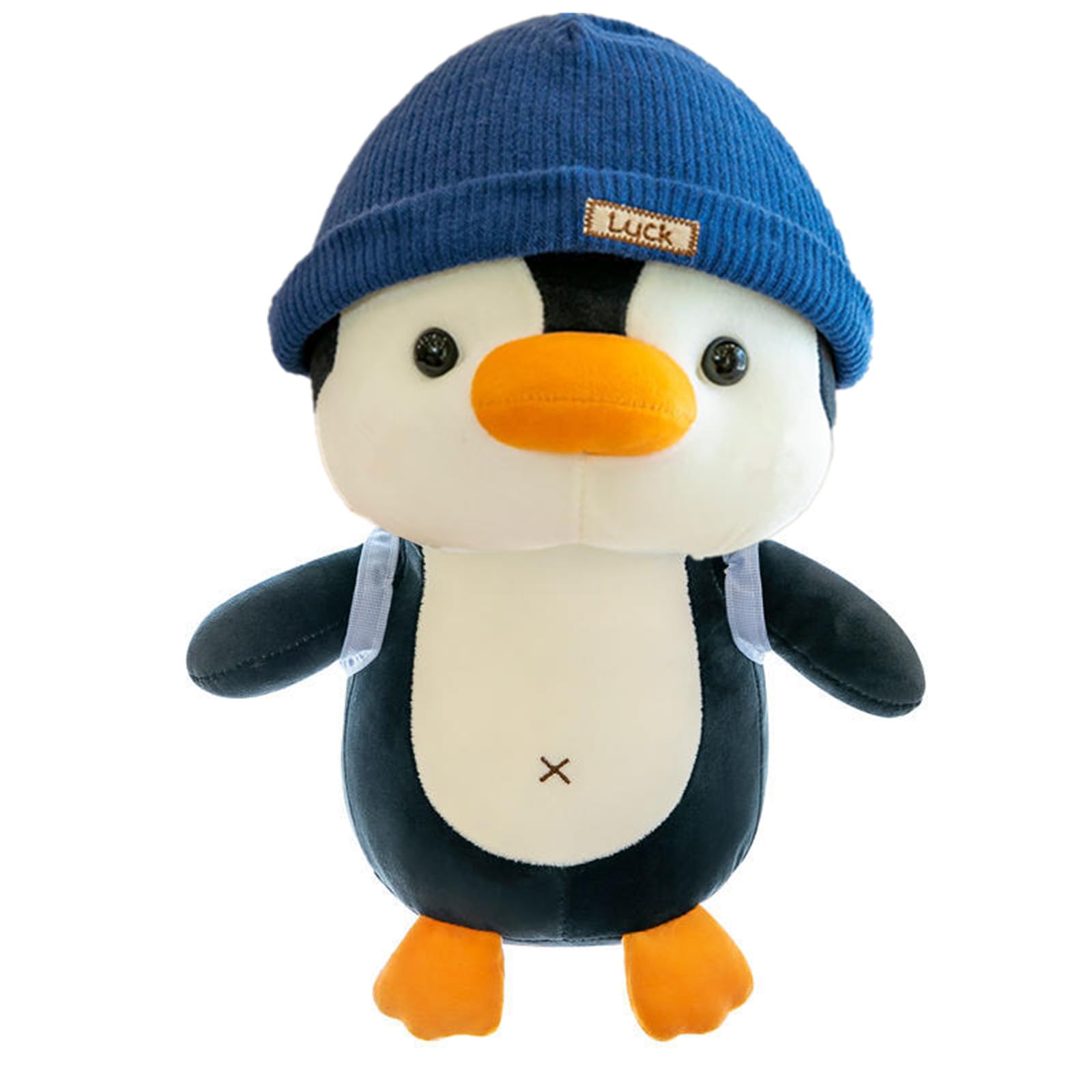 9 inches Penguin Stuffed Animals Soft Plush Cute Travel with Hat Backpack Doll for Boys Girls