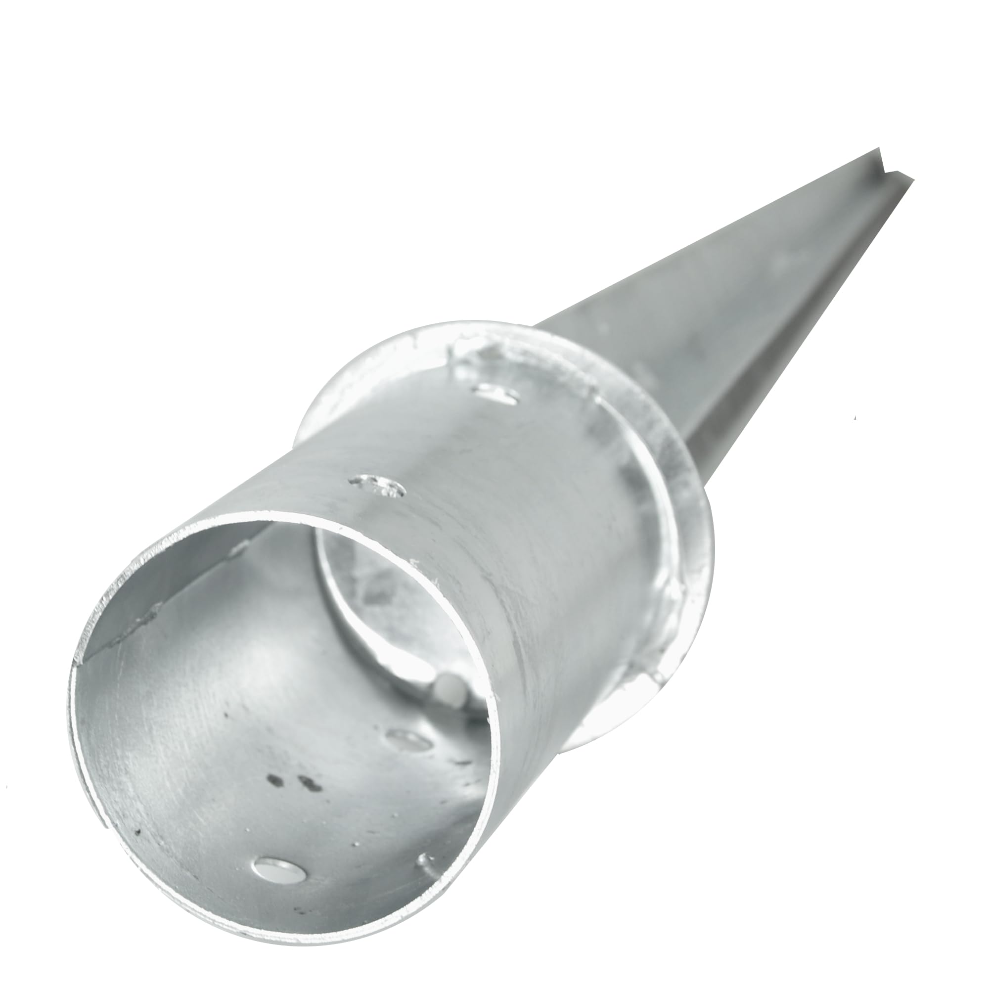 Pfostenträger 12er Set Ø80x750mm Einschlaghülse feuerverzinkt | Stahl silber Bodenhülse, Pfostenanker zum Einschlagen, für Zaunpfosten Pergola Pavillon und Gartenbau, feuerverzinkt
