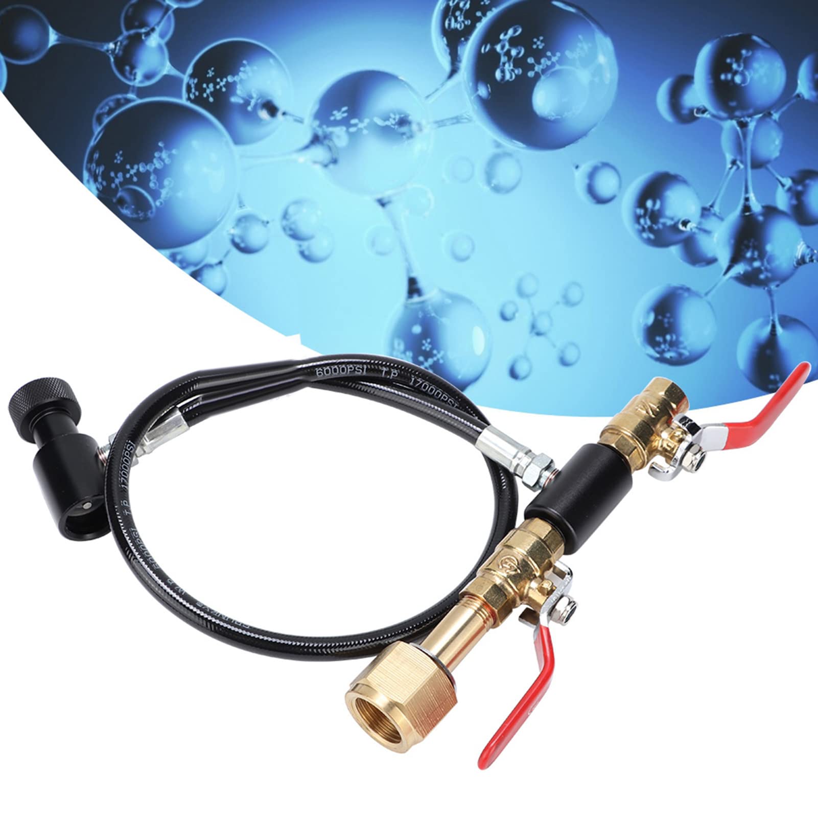 Adapter do napełniania butli CO2 z 36-calowym wężem do napełniania sodą, gwint EU W21.8-14 ((gwint europejski W21.8-14) 36 cali)