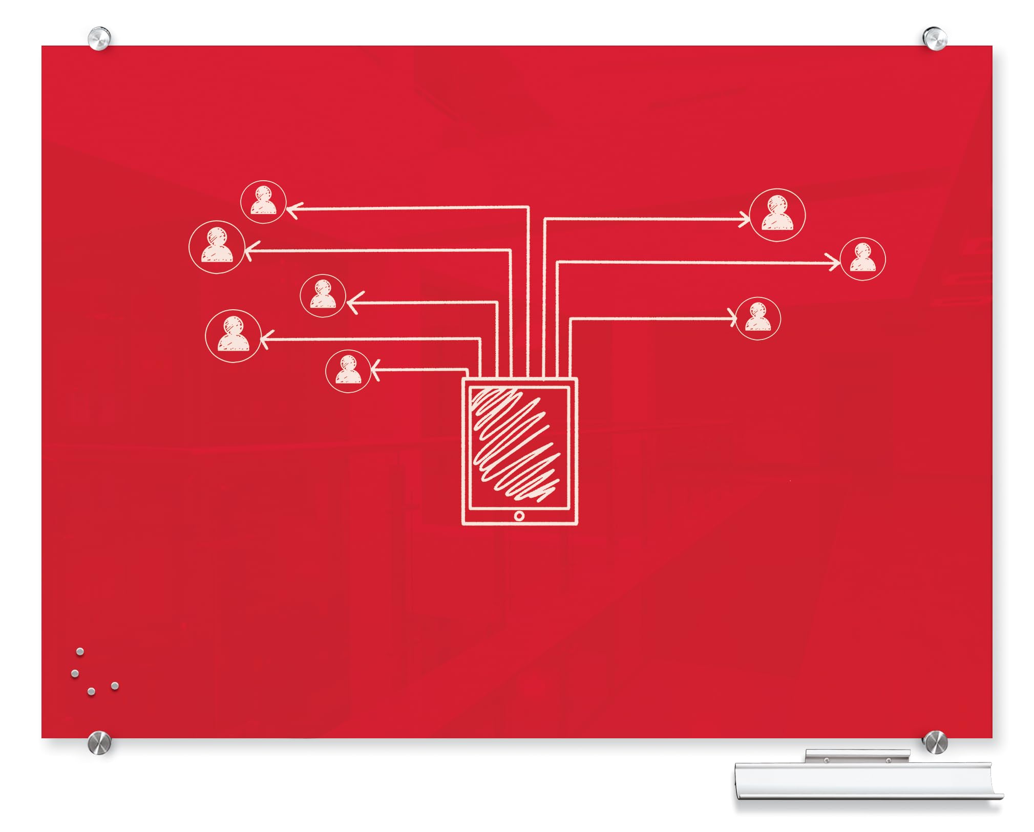 Best-Rite 48"W x 36"H / Deep Red / 1 Dry Erase Boards