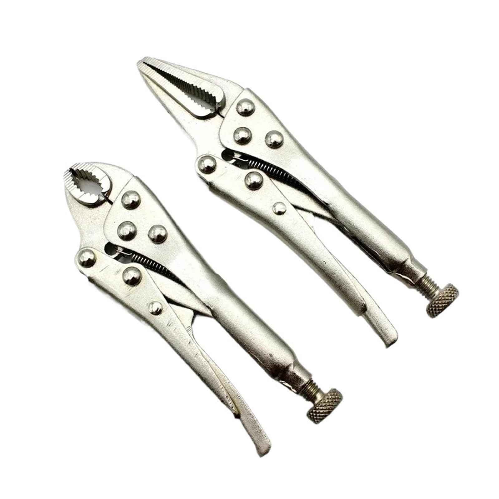 2 unids/set Alicates de bloqueo estilo Vice Grip, herramienta soldadura con abrazadera ahorro trabajo 5 "de punta larga y mandíbula curva 4"