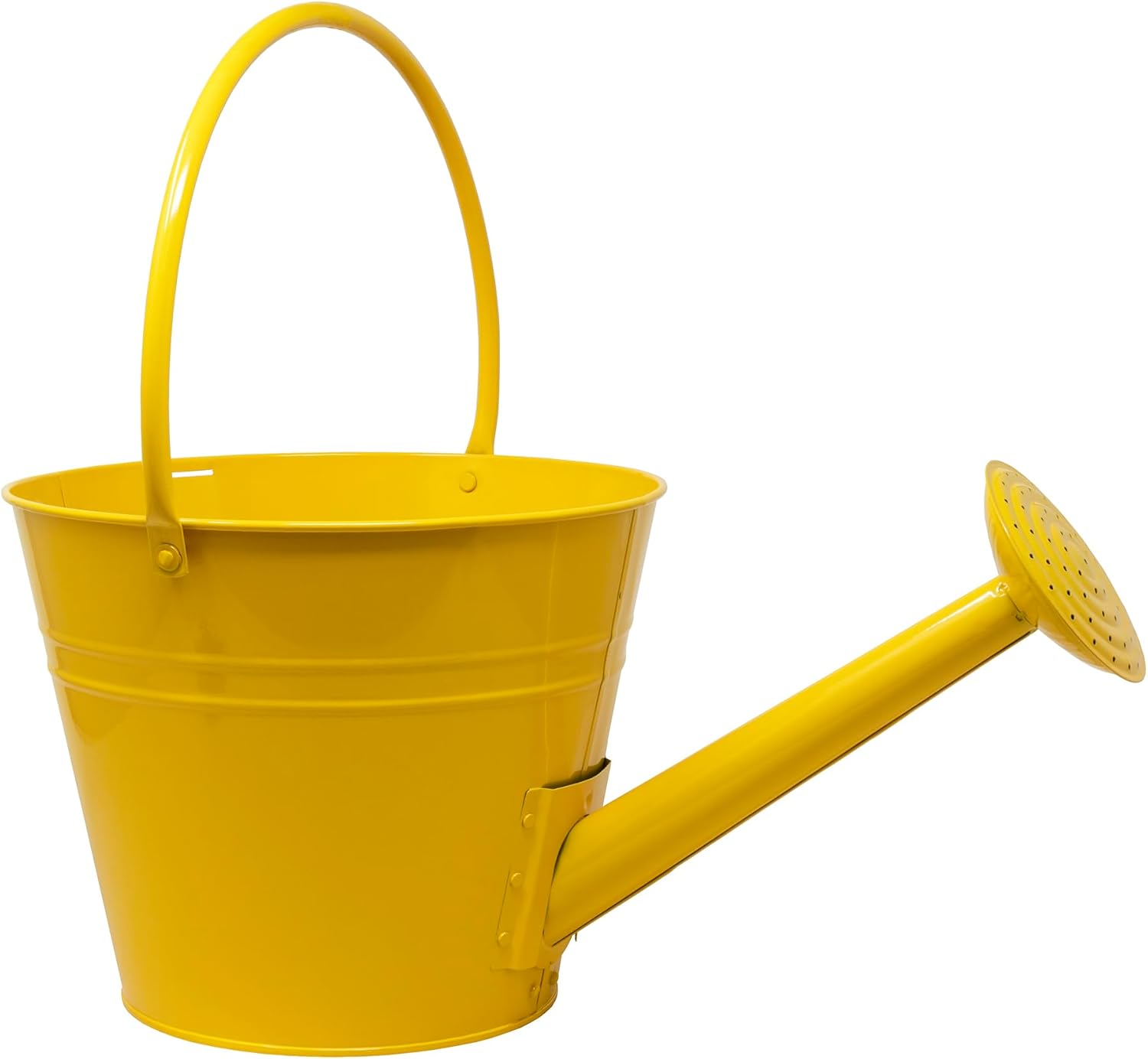 Very Cool Stuff Watering Can Planter, Goldenrod - Rustic Farmhouse Metal Flower Pot with Drainage Holes - Easy to Assemble Decorative Planter for Indoor & Outdoor Garden, Porch, Patio & Tabletop
