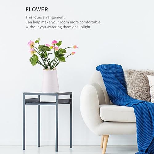 Miniatura 3 de Amosfun 2 piezas de flores de loto decorativas de seda rosas para el hogar, mini estambres para hacer plantas, flores artificiales para decoración