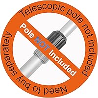 Vista 2 de Poolvio Cepillo profesional de limpieza de piscinas de piso y pared de 17.5 pulgadas con cerdas de nailon resistentes, mango de aluminio EZ Clip