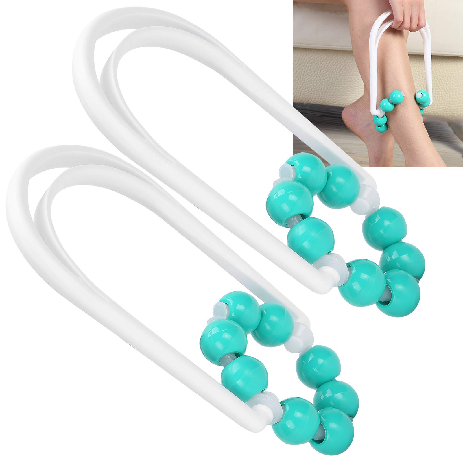 Masajeador de piernas, rodillo muscular de punto de disparo de 360 ​​grados, equipo de ejercicios para aliviar el dolor de yoga en forma de U para aliviar la hinchazón de las piernas