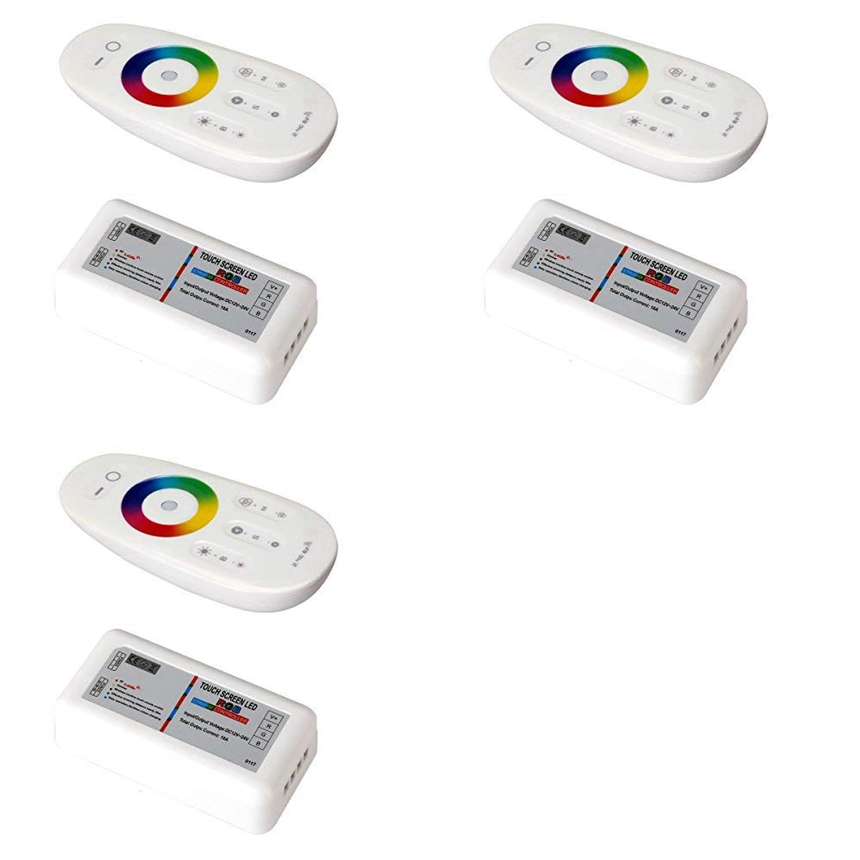 Jnchdghwa 3X LED Remote Controller 2.4GHz Wireless Touch LED RGB Dimmer Controller for 5050 3528 RGB LED Strip Light 12V/24V