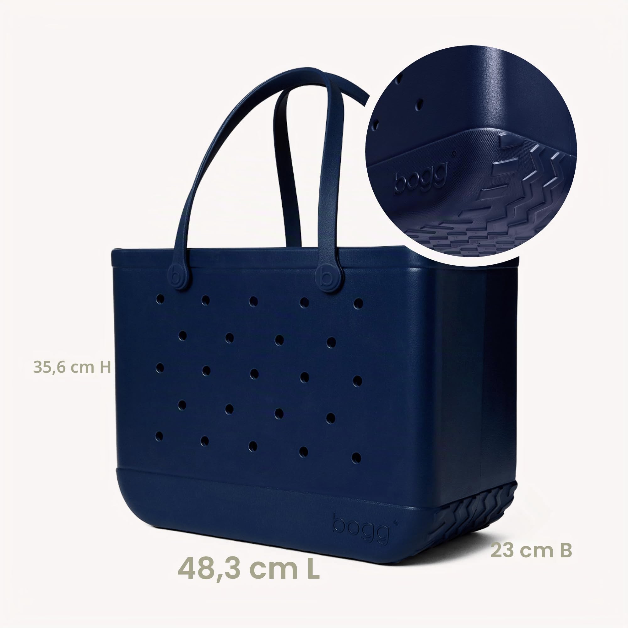 BOGG BAG Original große Tragetasche, 48,3 x 35,6 x 22,9 cm, langlebig, waschbar, kippsicher, Strand, Pool, Boot, Arbeit, Sport