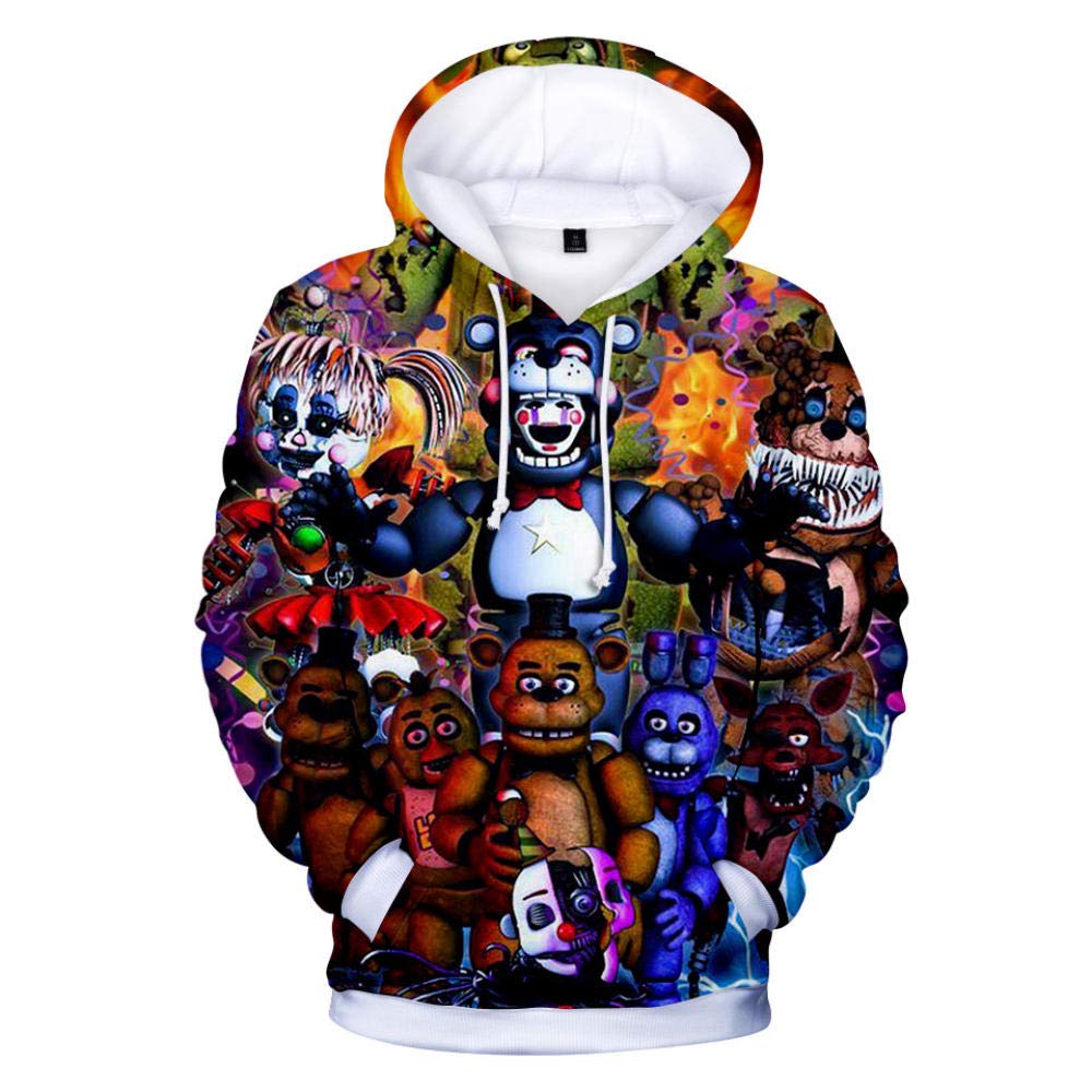 Trend Five Nights at Freddy Digital Printing 3D Long Sleeve Hooded Sweater