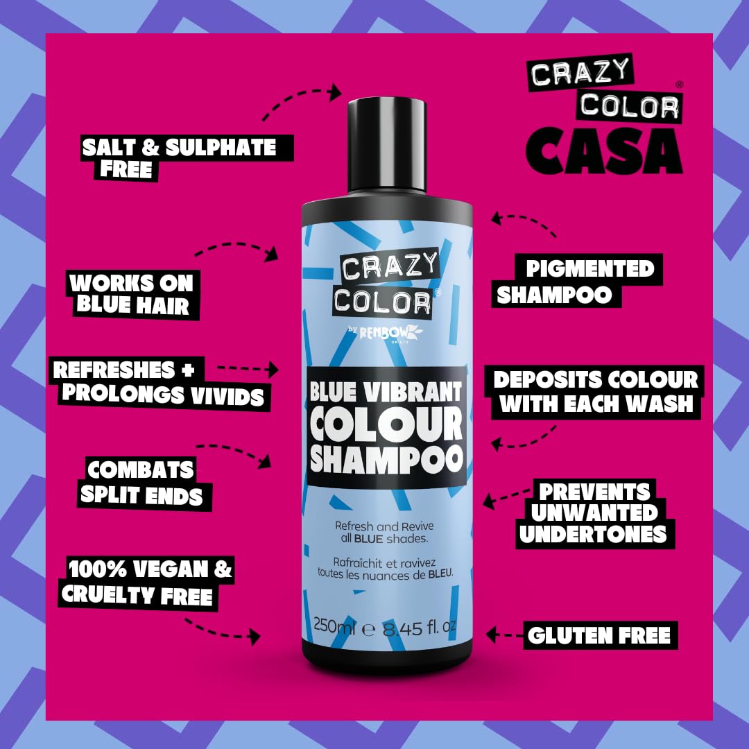 Crazy Color Blue Shampoo for Blue Hair | Maintain, Refresh and