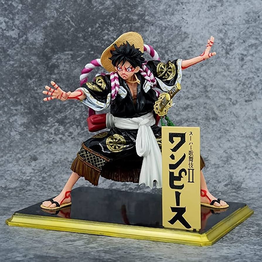 Amazon.co.jp: ワンピース麦わら帽子黒着物歌舞伎ルフィ 19 センチ