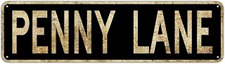 Vintage Metal Sign Penny Lane Sign Retro Rustic Tin Sign Wall Decor Gift 4×16 inch
