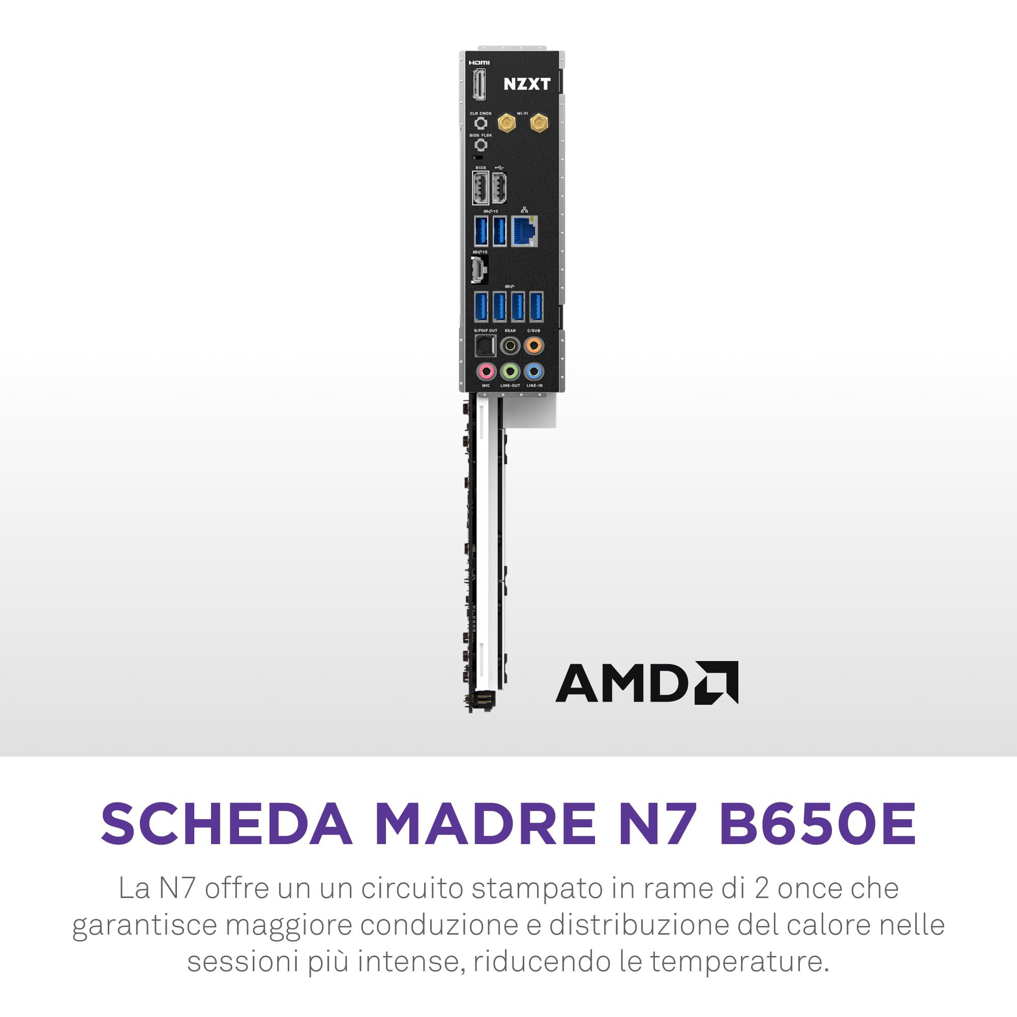 NZXT N7 B650E - Chipset AMD B650 - Supporta CPU AMD Ryzen serie