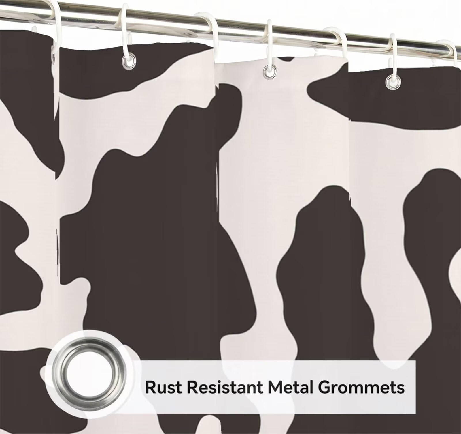 Rideau de Douche 180x240 cm - Tissu Polyester Imperméable Anti-Moisissure - 12 Anneaux Inclus - Ourlet Lesté pour Stabilité - Lavable en Machine - Idéal de Baignoire et Douche - Noir & Blanc Y1#532