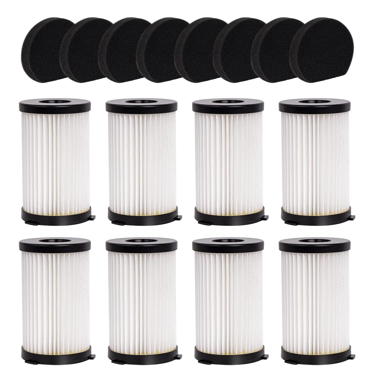 Filtro de Repuesto para MooSoo D600/D601 iwoly V600, para Ariete Handy Force 2759/2761, para Conga Thunderbrush 520/550/560,8 Filtros y 8 Esponjas Accesorios