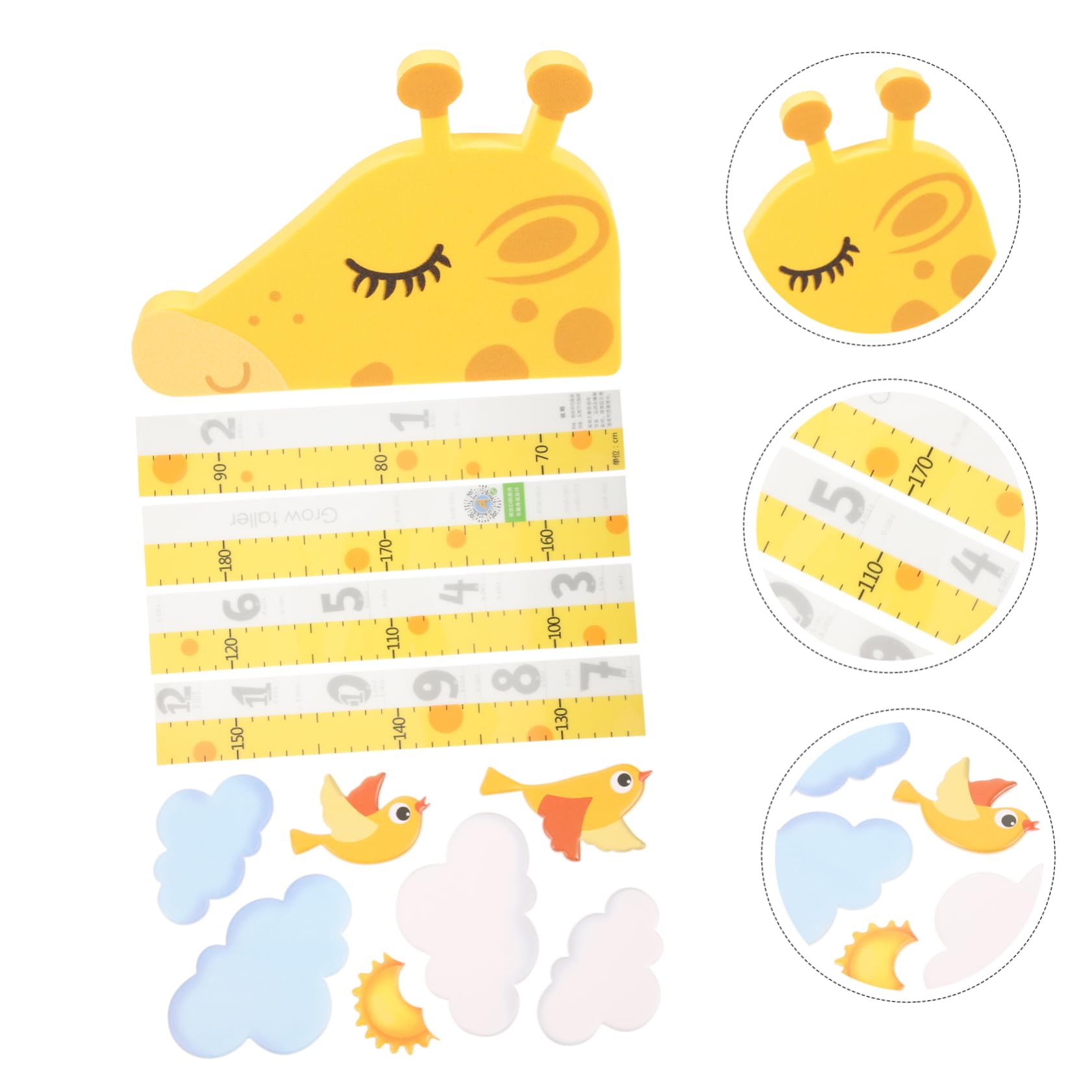 ibasenice Selbstklebender Wandaufkleber Messlatte Giraffe aus Eva Material Abnehmbar und Kreativ für Kinderzimmer Deko im Schlafzimmer Geeignet