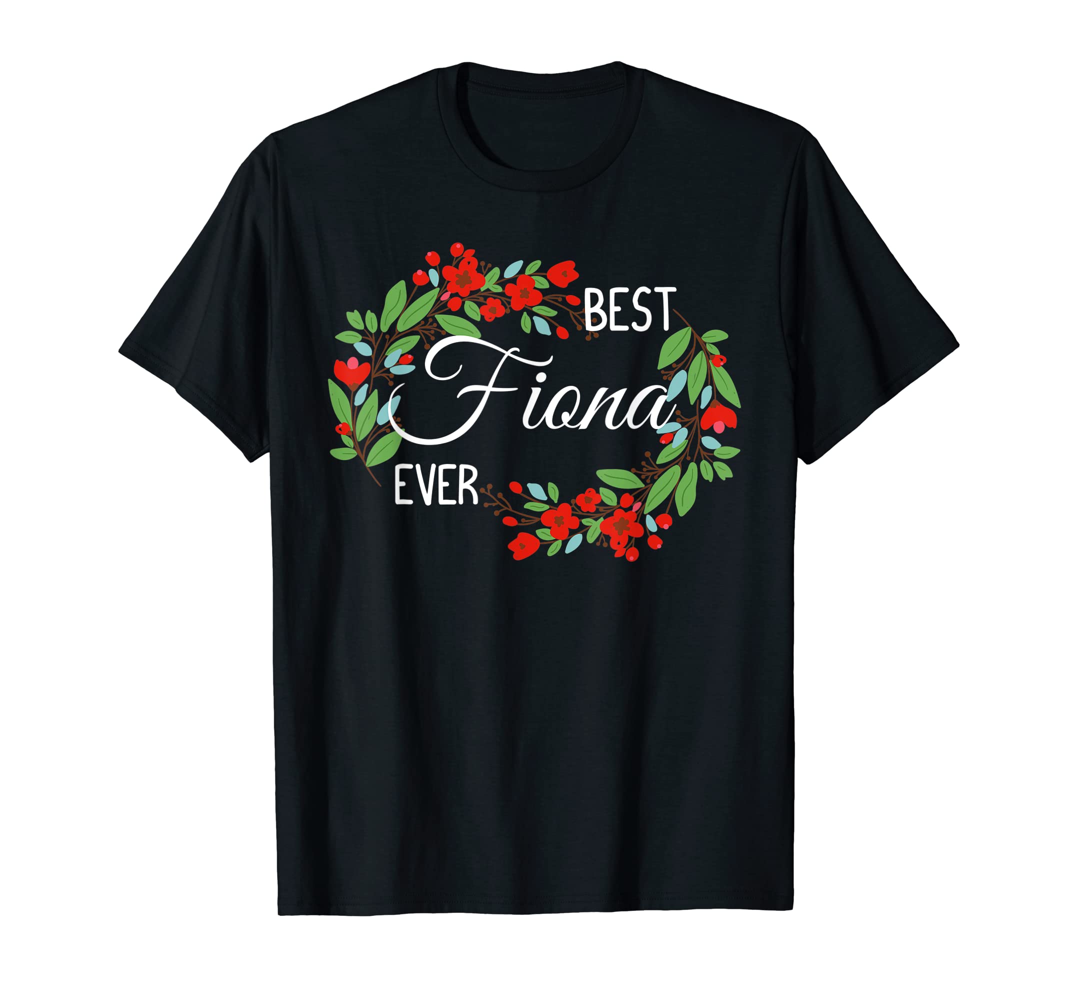 Fiona Personalized Name Floral Wreath Flower T-Shirt