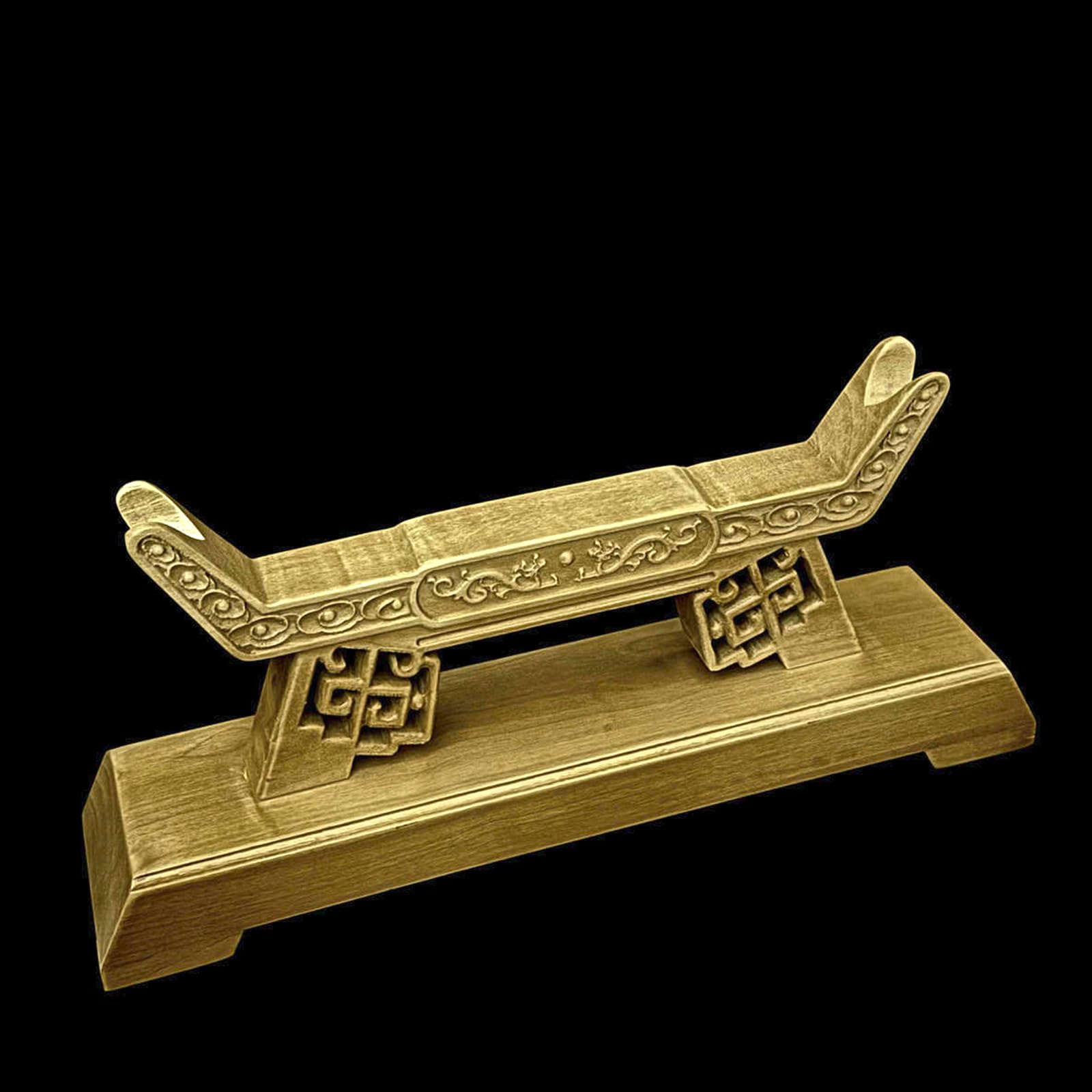 Hjhuua Yellow Wooden Sword Stand,Solid Wood Decorative Rack,Desktop Display Sword Stand For Chinese Swords,Samurai Swords,Tai Chi Swords,Katana,Bokken