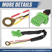 Vista 5 de Auto Dynasty Interruptor de luz antiniebla para montaje en tablero delantero con arnés de cableado compatible con Nissan Sentra Pathfinder Rogue