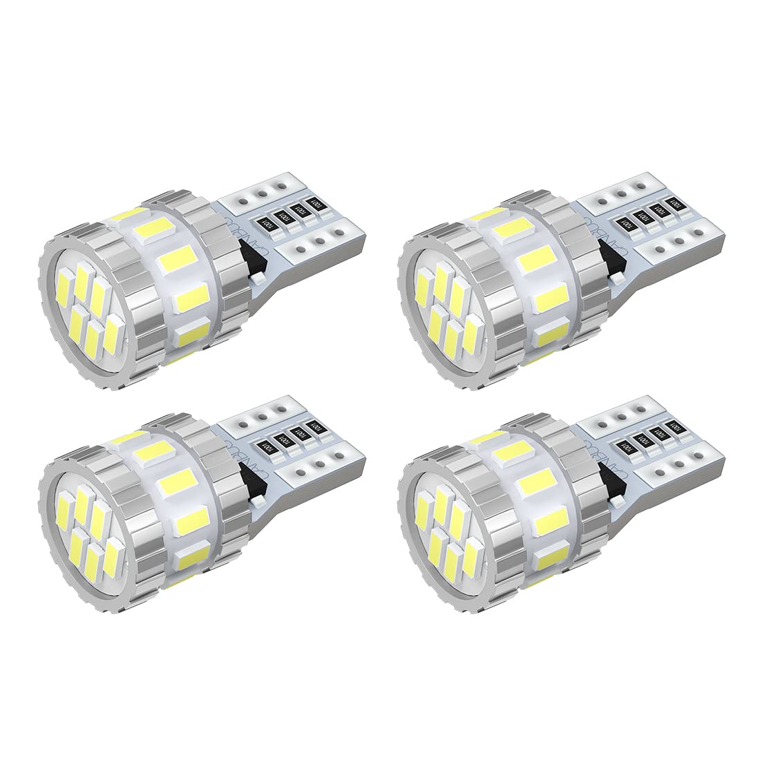 BORDAN T10 LED ホワイト 爆光 キャンセラー内蔵 ポジションランプ ナンバー灯 ルームランプ 高耐久 無極性 3014LED素子6000K DC12V 2.4W ４個入