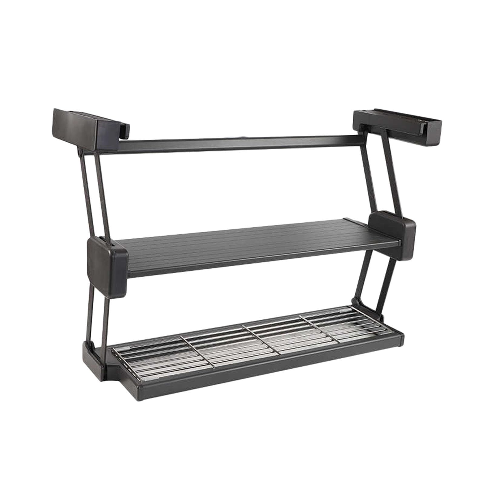 Estante extraíble, organizador de especias resistente de 2 niveles para armarios de cocina y baños, solución de almacenamiento deslizante