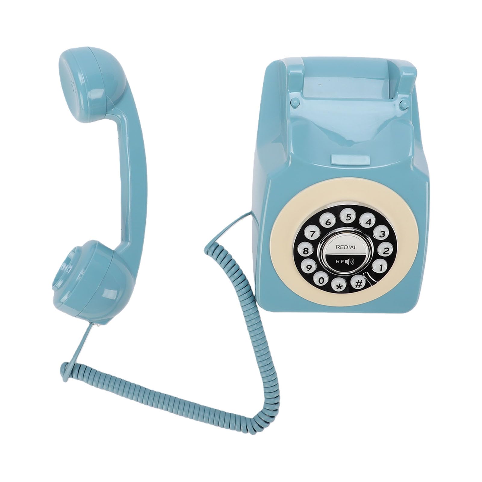 Annadue Telefono Bluetooth retrò Telefono Fisso Wireless da Scrivania Bluetooth con Vivavoce Stile Vintage e Batteria da 1200 MAh per Ufficio Domestico IOS (BLUE)