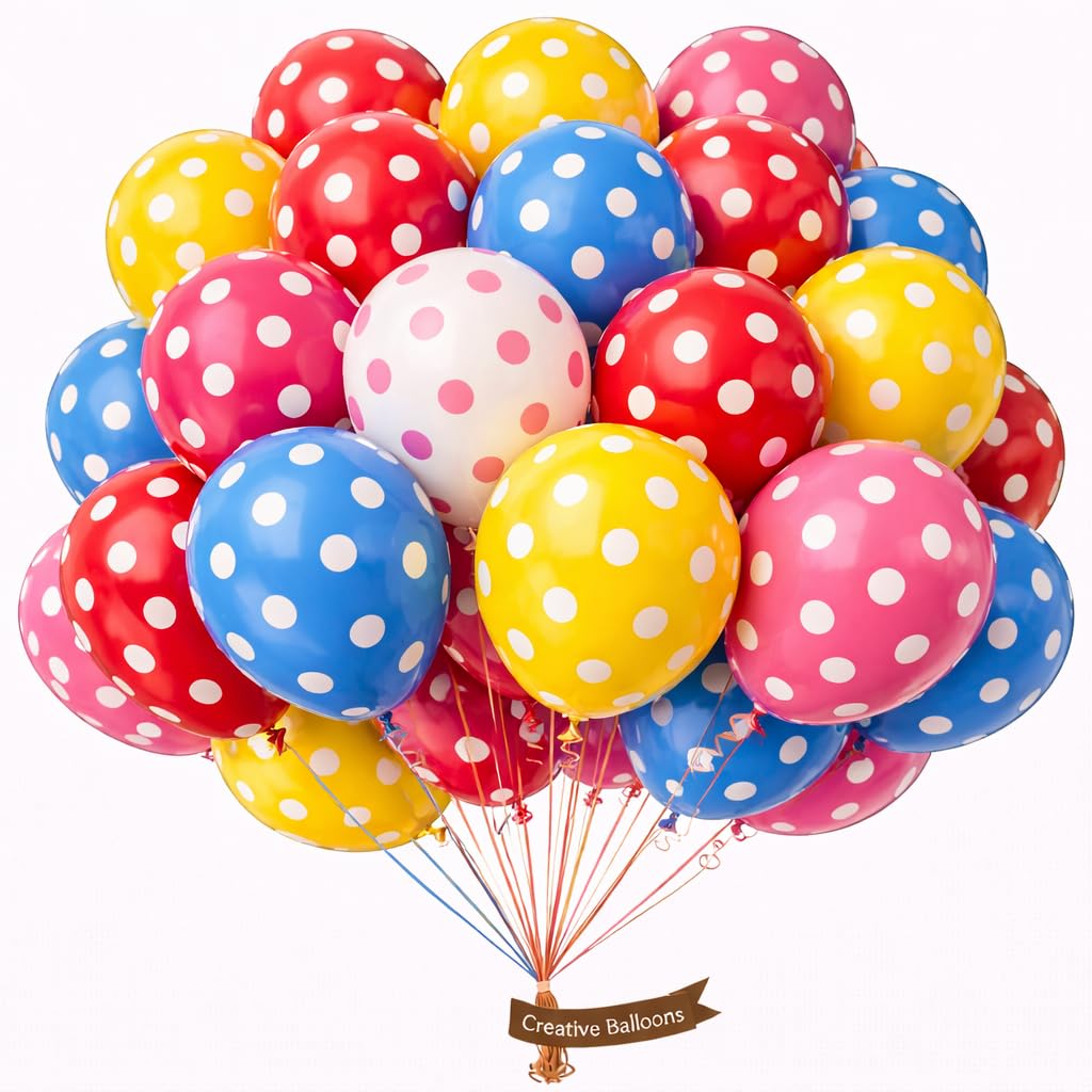 12 inch Multicolour Polka Dot Balloons 30 Pack Party Decorations for Birthdays Weddings Graduation Celebrations Vibrant Spotted Balloons for Arch Garland Displays — image 1