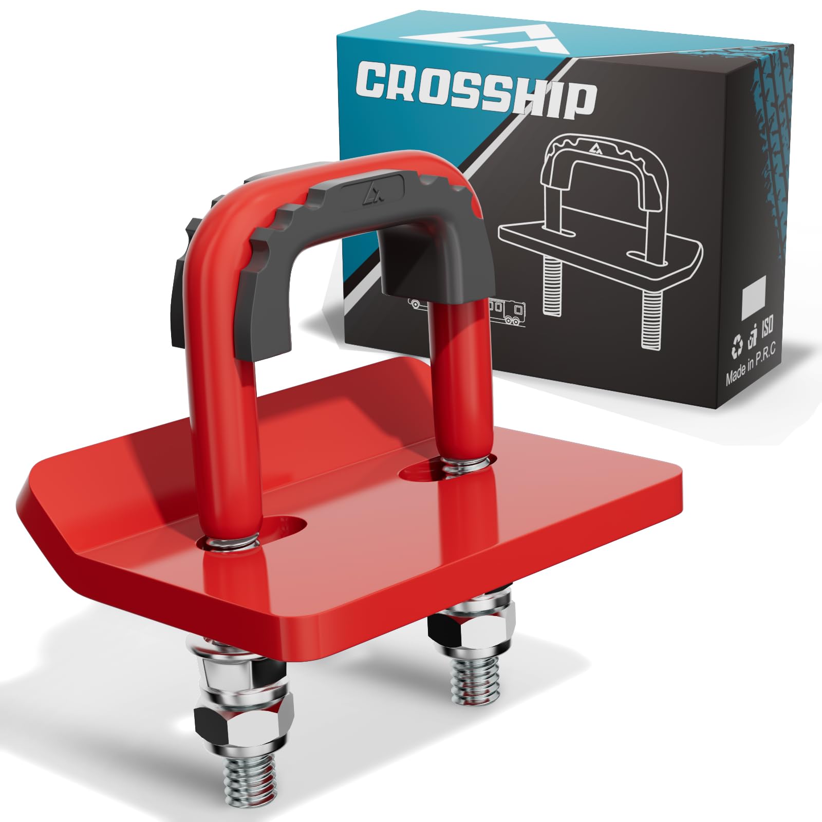 CROSSHIP Hitch Tightener for 1.25" and 2" - Anti Rattle Clamp, Heavy Duty Hitch Stabilizer Easy Installation, Reduce Movement on Mount Tray Cargo Carrier Bike Rack Trailer Ball, Red