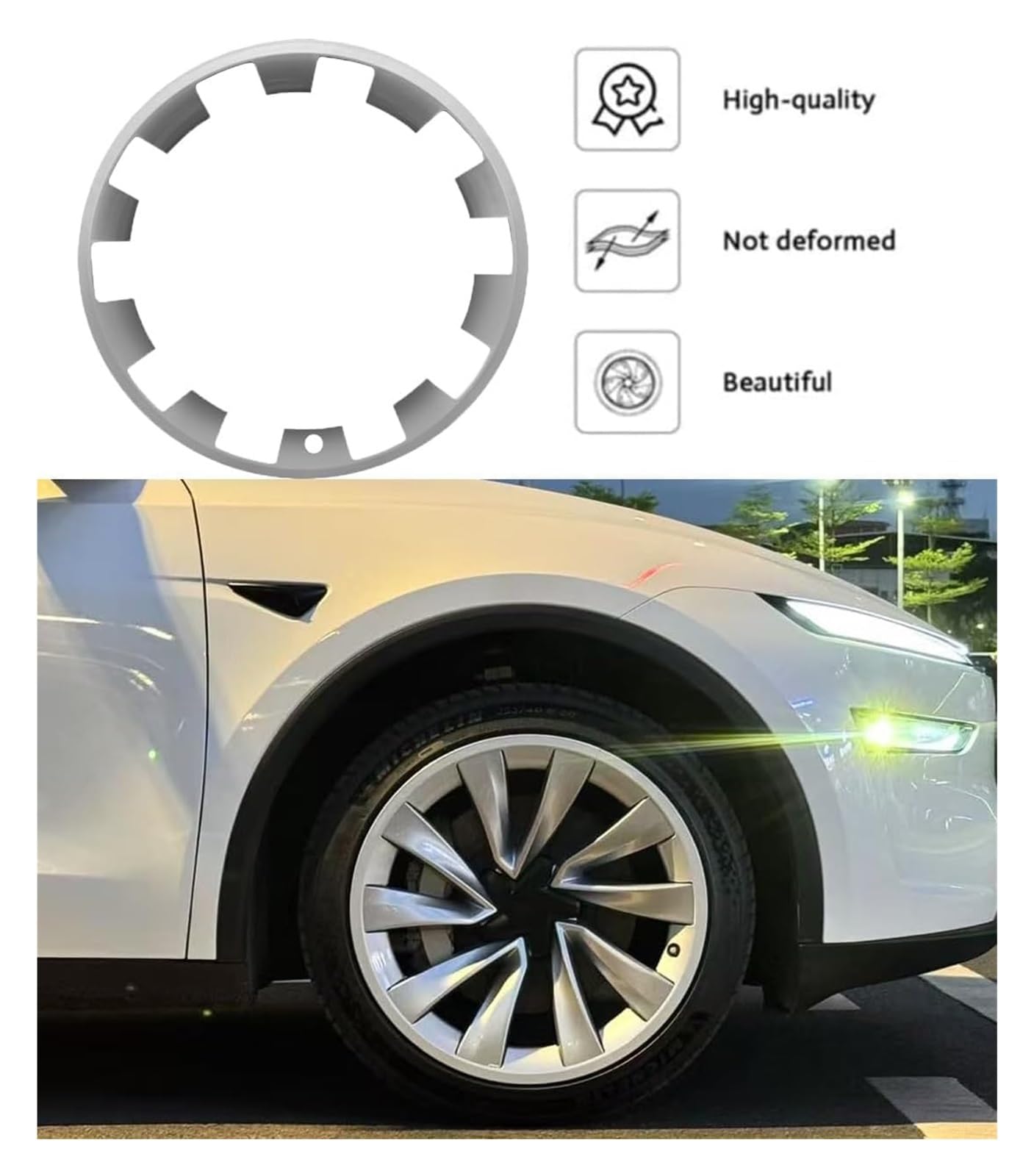 Radkappen, for Tesla Räder Protektoren 4PCS 20 Zoll Felgen Abdeckung ABS Radkappen Abdeckungen Schutz Teile Zubehör(Black)