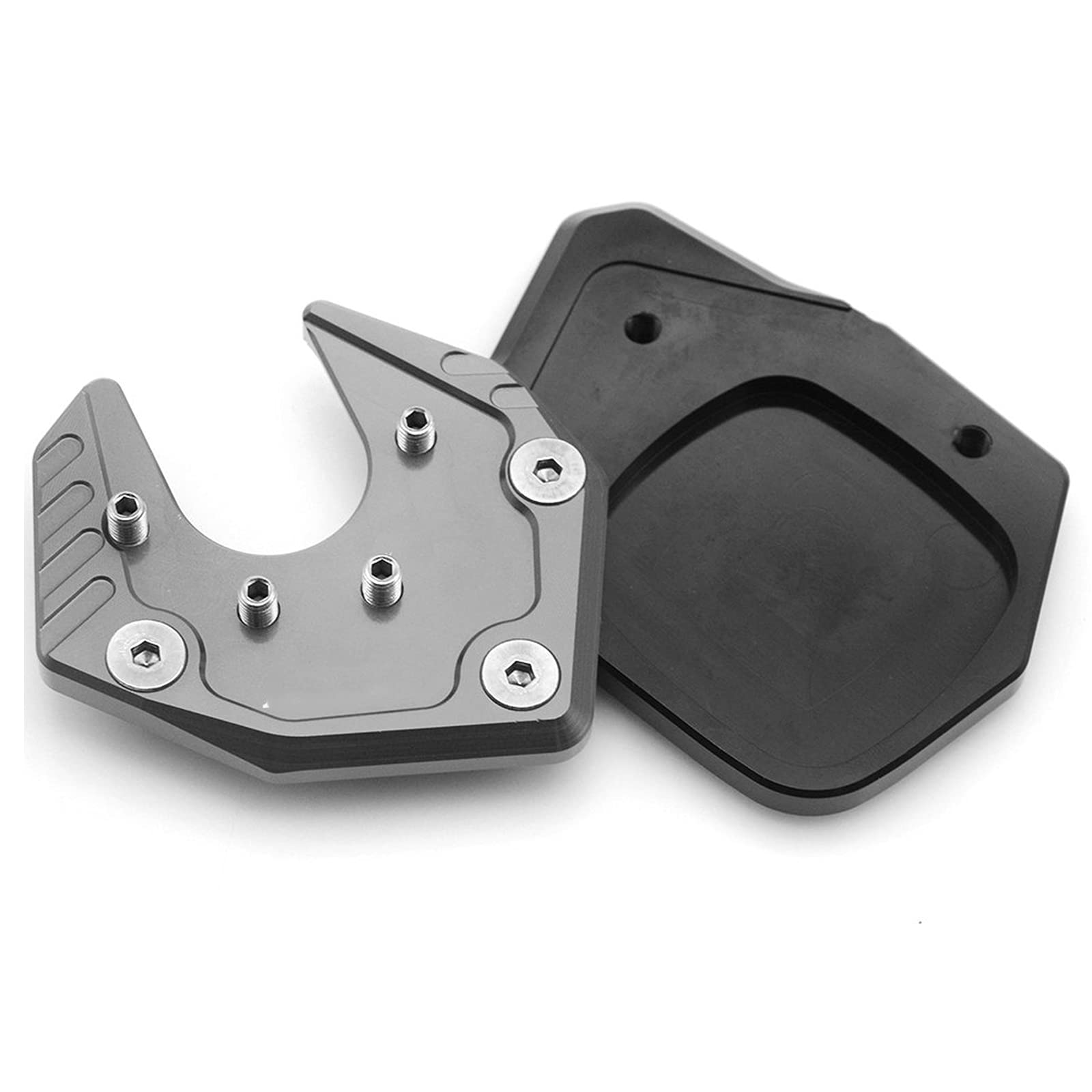 X-ADV XADV Motociclo CNC Alluminio Cavalletto Laterale Ingrandisci per X-ADV X ADV 750 2017 2018 (Nero+Grigio)