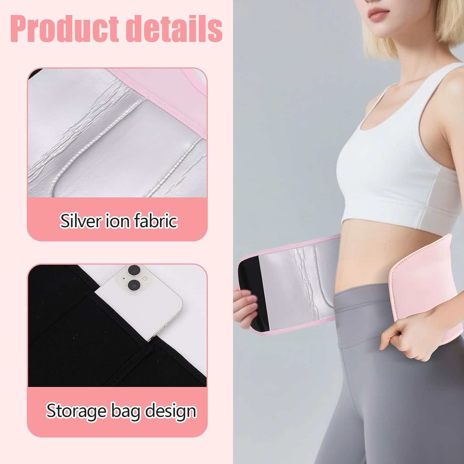 2 Pcs Belt Waist Cincher Ab Belt Tummy Control Body Shaper, Womens Waist Trainer, Breathable (Medium) Black - Image 2