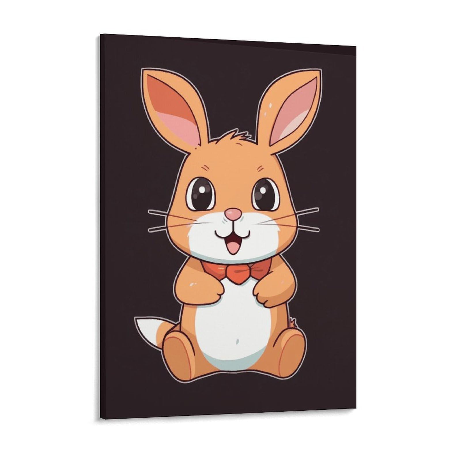 NTVOWPZO Cute Cartoon Rabbit Canvas Wall Art for Bedroom 12x16inch Canvas Prints Artwork for Walls Modern Picture Artwork Painting for Living Room Aesthetic Wall Paintings for Bathroom Kitchen Office
