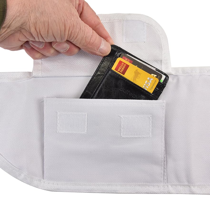 Mens Hajj & Umrah Ahram Ihram Belt - Adjustable Design Fits Up to 50" Waist - Perfect for Tawaf - Lightweight and Ihram Belt for Hajj with Front and Zippered Compartments - (White)4