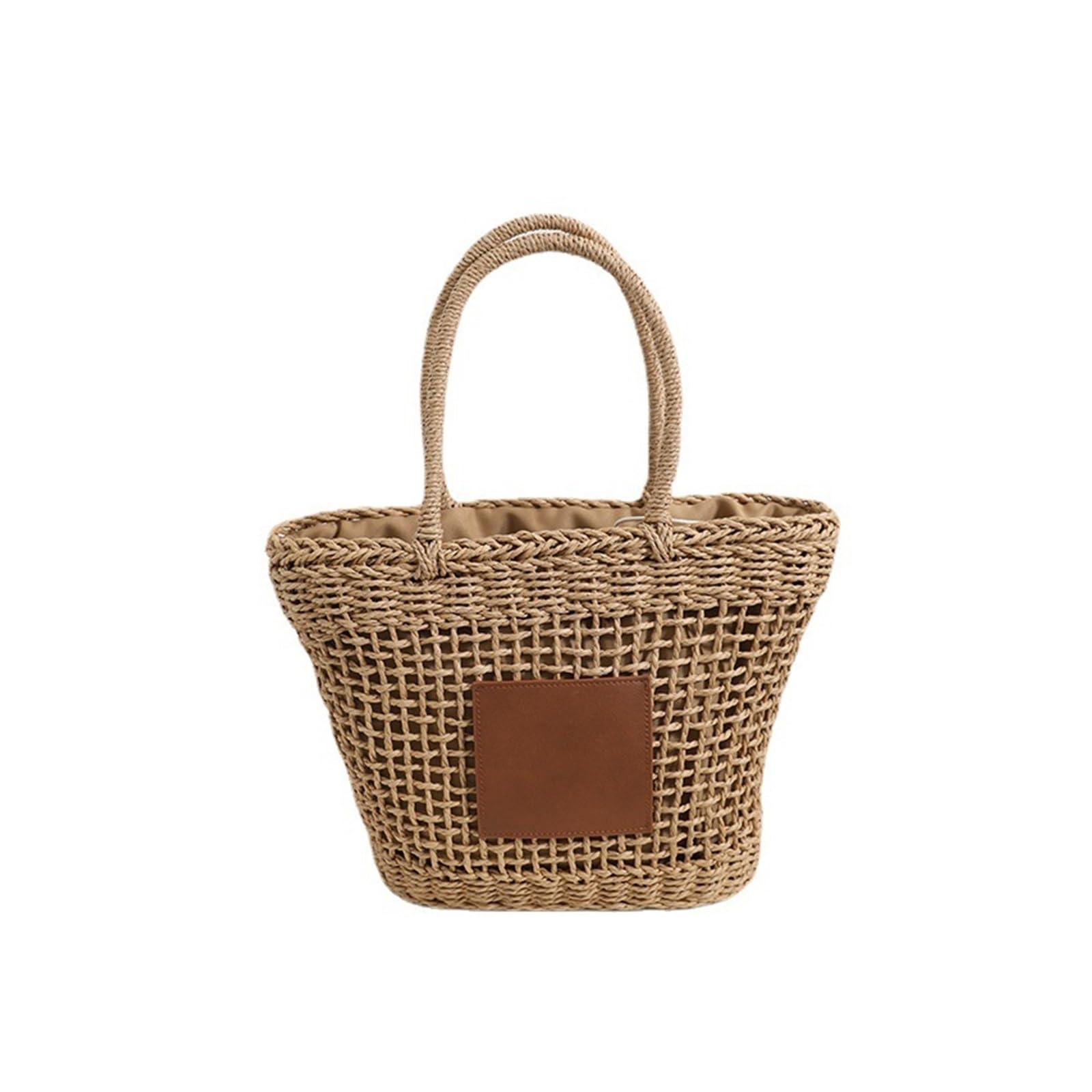Sac de paille d'été sac tissé creux portable pour plage et mer