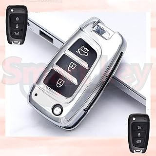 TPU SILVER Car Key Case Cover For Hyundai ELANTRA CN7-3 Button FLIP Remote - TPU Silver Remote (cover) Case for 2020+ Hyundai Antra CN7