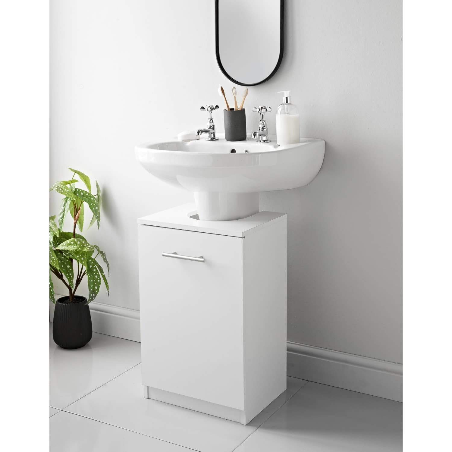 Dylex White Under Sink Bathroom Cabinet Under Basin Unit Cupboard 1 ...