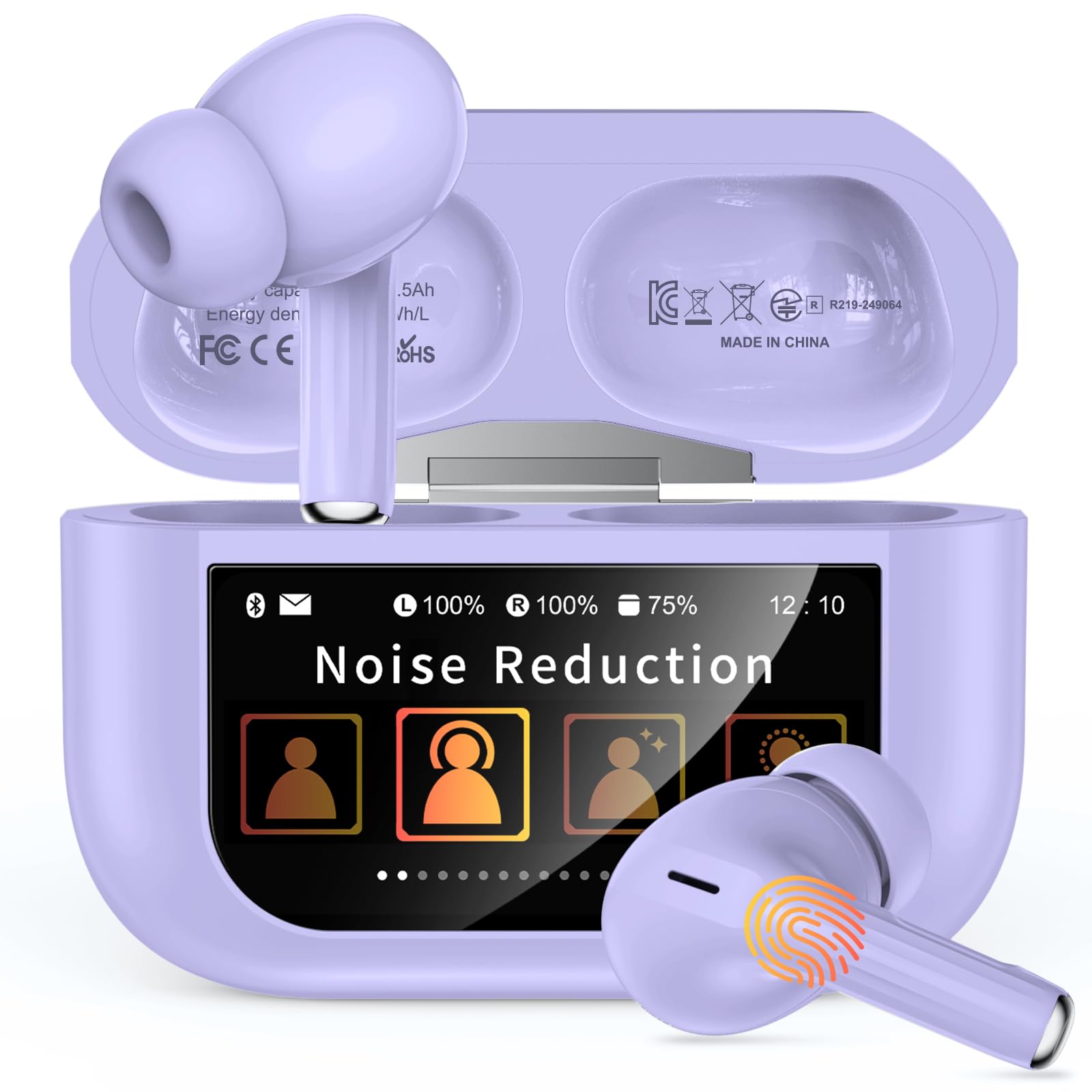 Bucephalus Wireless Earbuds, Ear Buds Active Noise Cancelling with Smart Charging Case, Bluetooth 5.4 Headphones, 48H Playtime &amp; Bass Stereo Sound, Compatible with iPhone, Android, Pad - Aurora Purple
