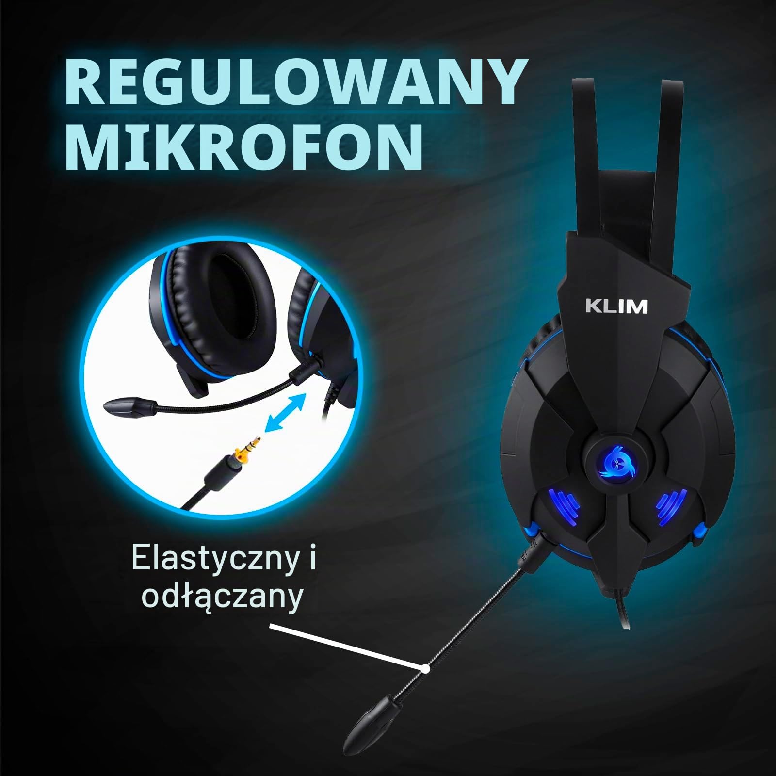 KLIM Impact V2 – zestaw słuchawkowy gamingowy i mikro USB – dźwięk przestrzenny 7.1 + zestaw słuchawkowy PS5 z dźwięcznym basem – do PC, PlayStation i gier wideo – nowa wersja