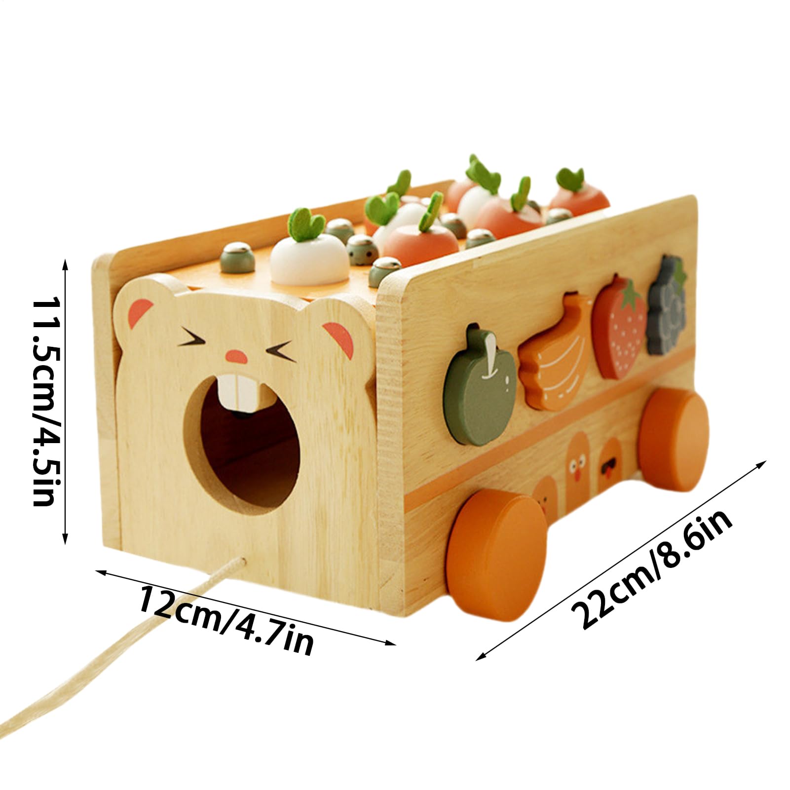 Gioco di Incasso di Forme per Bambino,Gioco educativo in legno di disegno di carota e | Giocattolo educativo di ordinamento delle forme - per la scuola materna primaria Feste Attività Natale