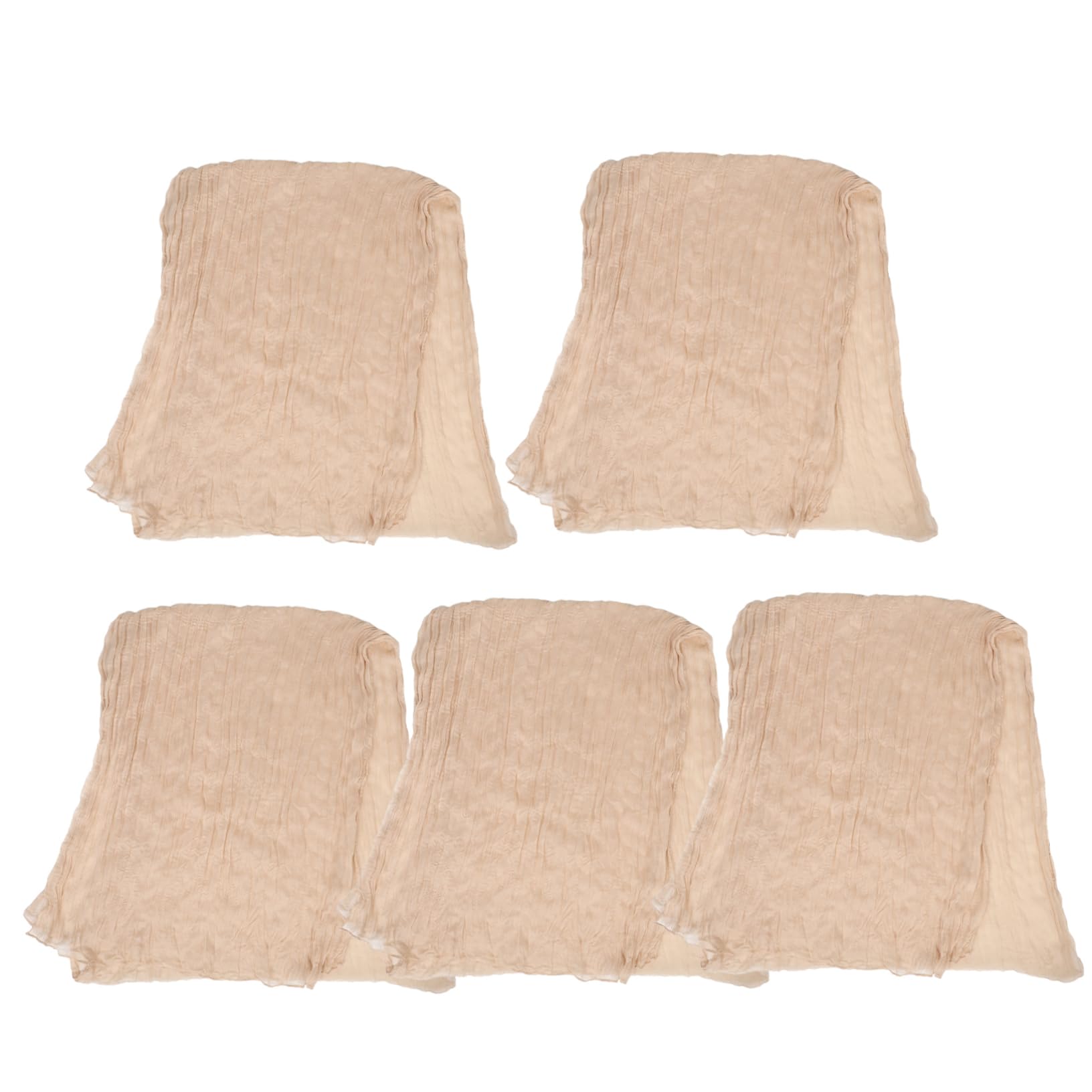 Chemin de table cheesecloth plissé Alipis beige pour table de fête et buffet de mariage