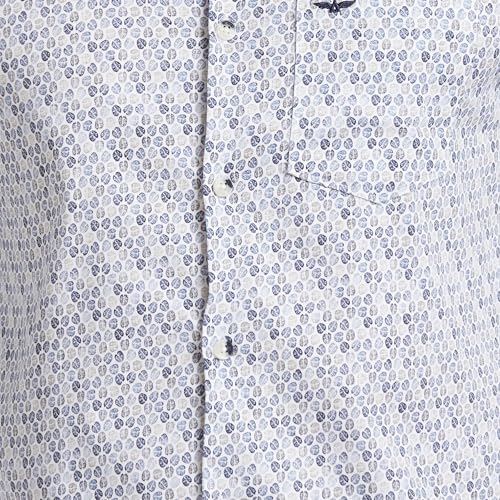 Image of Park Avenue Men's Print Pattern Slim Fit Pure Cotton Full Sleeve Cut Away Collar Casual Shirt