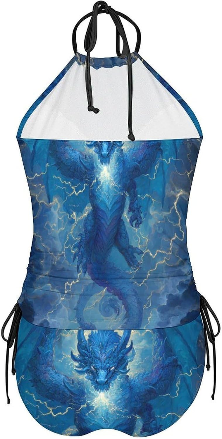 Dragon and Thunder Women's Tankini Swimsuit Two Piece Tummy Control Bathing Suits Beach String Swimwear