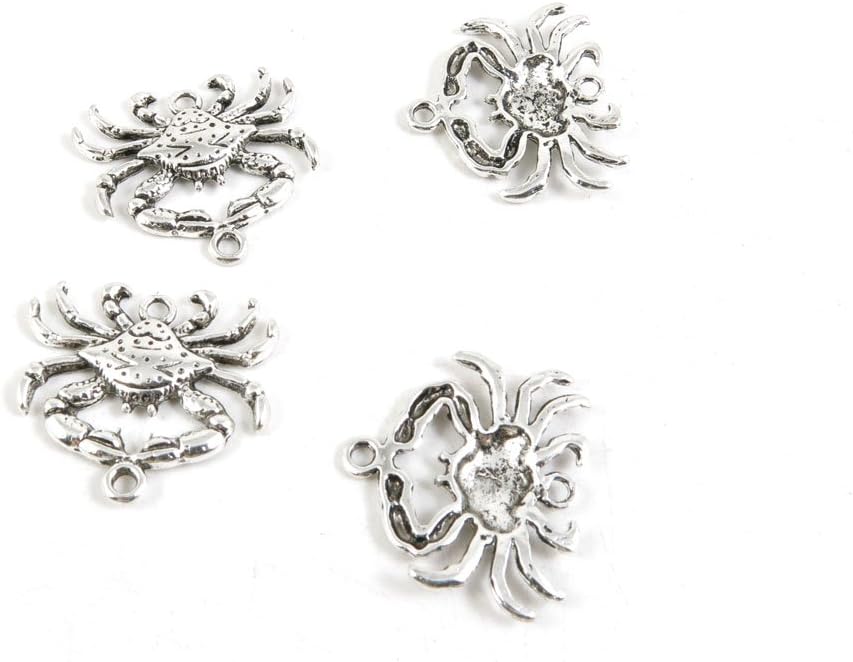 Jewelry Making Charms Antique Silver Tone Color Jewellery Charme Findingss Bulk Wholesale Suppliers Arts Crafts T1NE1 Crab Cancer