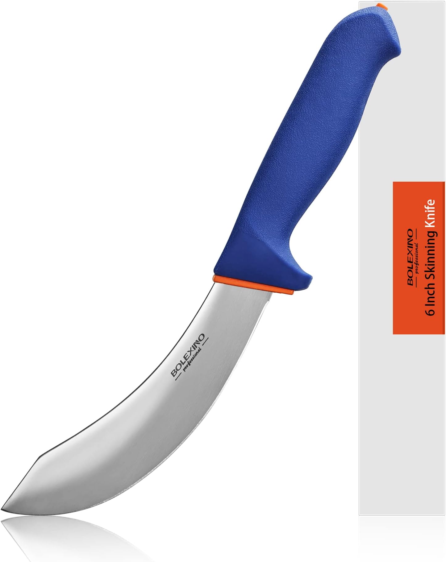 6" Skinning Butcher Knife, X50CrMoV15 Steel, Non-Slip SoftGrip