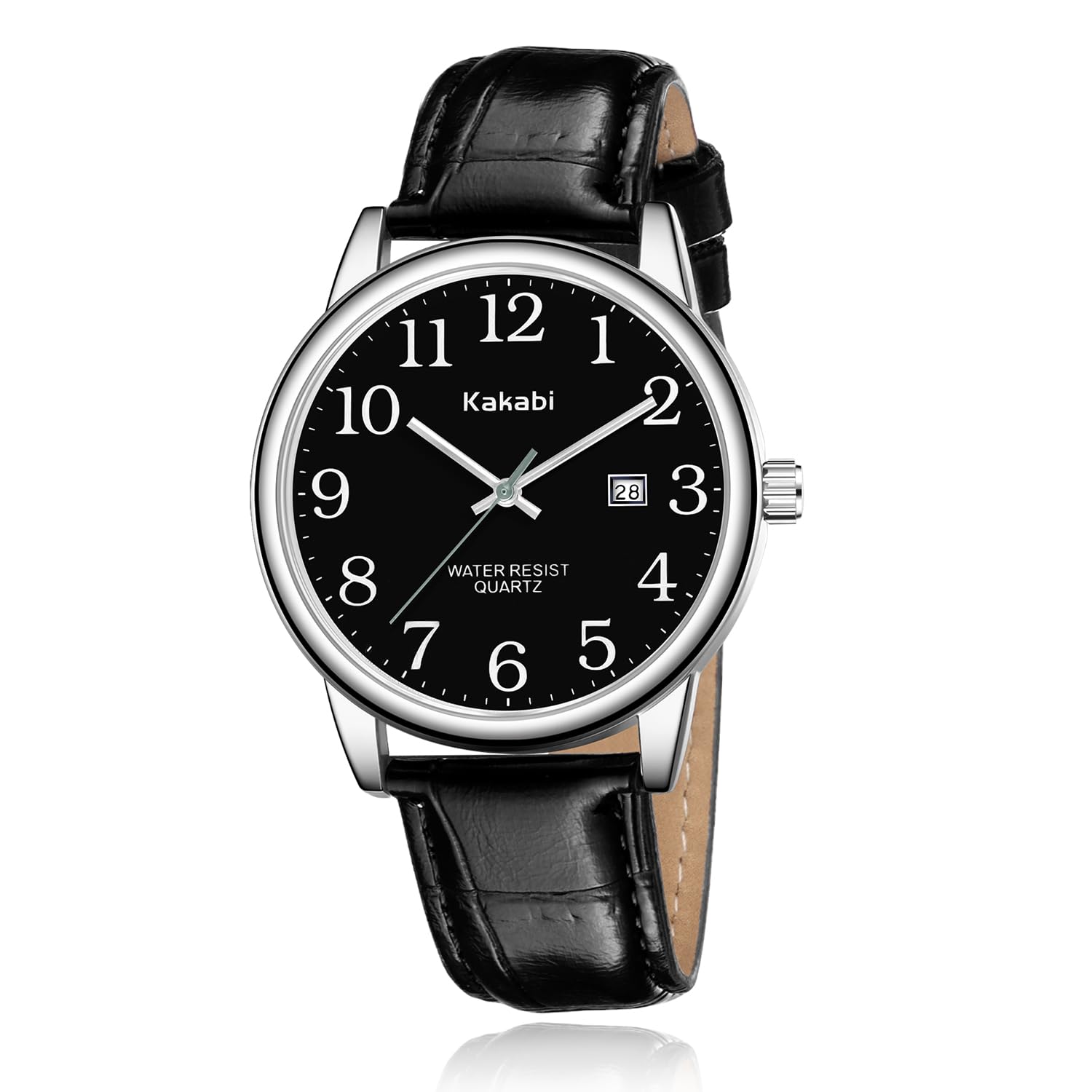 Watch for Men Easy Reader Unisex Analog Quartz Waterproof Wristwatch with Date and Leather Band Casual Simple Fashion