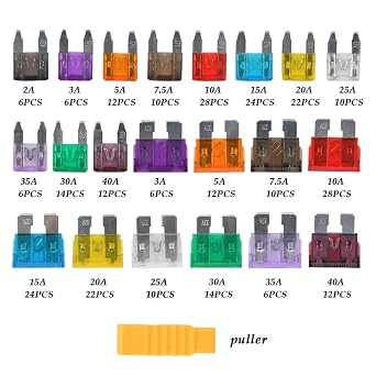 Car Fuses Assorted Kit 301Pcs, 150 Mini Blade Fuse Assortments Automotive + 150 Standard Mixed Fuses + Puller, Car Fuse Set Mixed for Automotive Replacement Standard Cars Fusess - 11 Types (2A-40A)