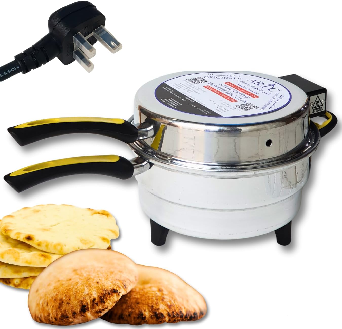 ARTC Arabic Bread Maker Oven with Italian Heating Elements, 5.5L Capacity, 28cm, Electric Mini Oven For Flatbreads - Pita, Roti, Mini Pizzas and More