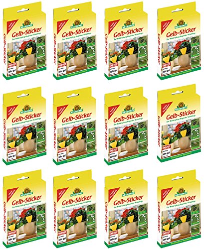 Preisvergleich Produktbild 12 x 10 (120 Stk) Neudorff Gelb-Sticker Gelbtafel Klebefalle Insektizidfrei