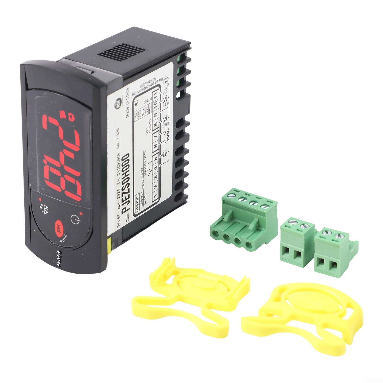 PJEZS0H000 - Termostato digitale con sonda sensore di temperatura, controllo a pulsante 115 V per sistemi Carel e frigoriferi, monitoraggio preciso della sicurezza alimentare