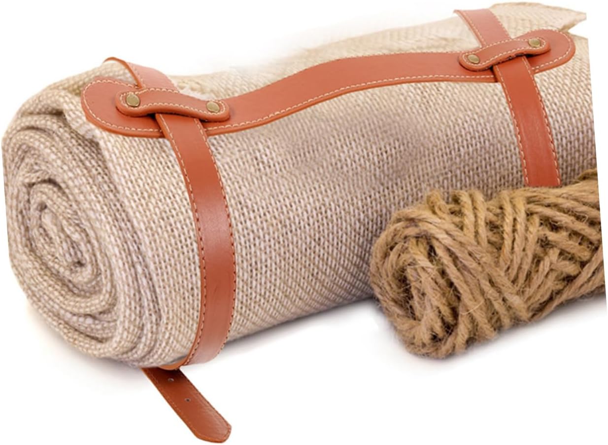 VANZACK 2pcs Picnic Mat Straps Carpet Fur Blanket Area Rugs Carrying Strap for Picnic Blanket Floor