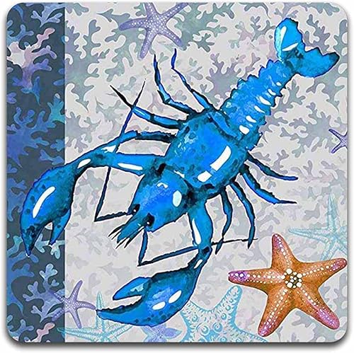 Miniatura 4 de Marine Life - Juego de 4 posavasos cuadrados hechos de tela de poliéster y goma reciclada